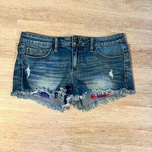 Sneak Peek Blue Distressed Jean Shorts